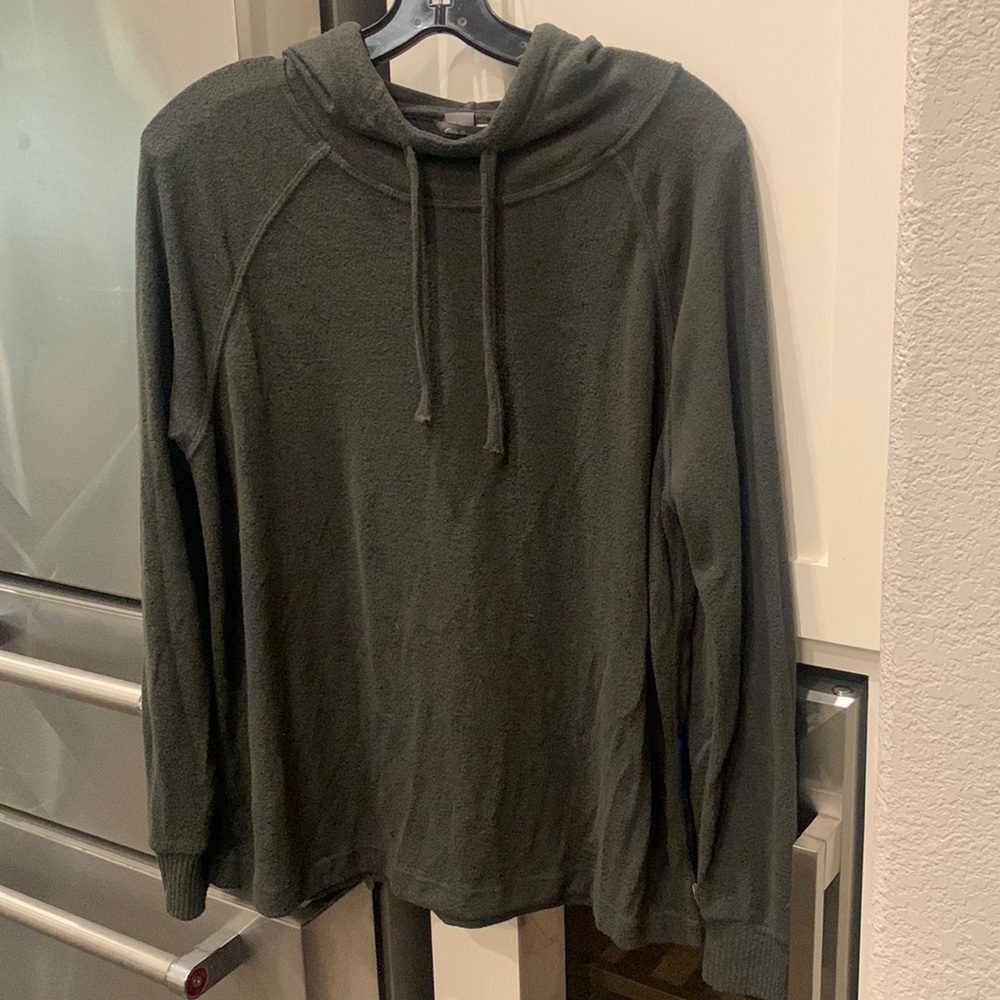 Eddie Bauer Brushed Mixed-Stretch Easy Hoodie, Color: Dark Loden, Size: S.